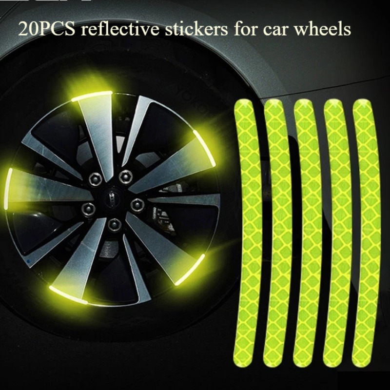 20PCS auto rad reflektierende aufkleber reifen warnung aufkleber 3D stereo balance auto aufkleber persönlichkeit dekorative kreative aufkleber