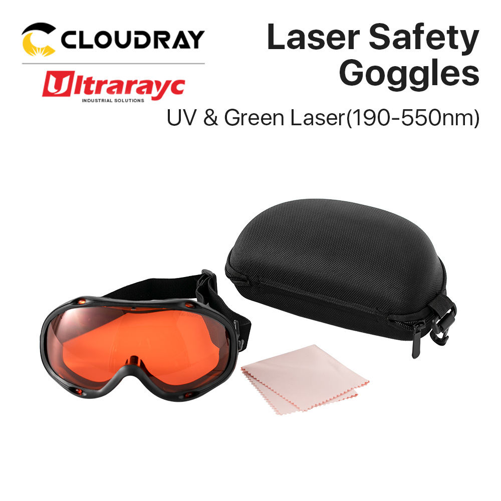 Ultrarayc Laser Kính Bảo Hộ SGUBG-F-OD6 UV & Xanh Laser Kính An Toàn CE Kính Bảo Vệ Cho 190-550nm Sợi Máy Laser