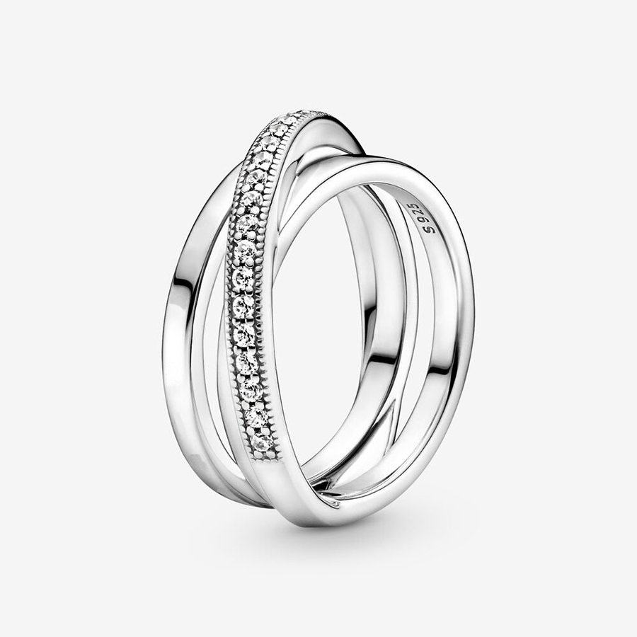 Original Ringe aus 925er Sterlingsilber für Frauen, Crossover, Liebe, Verlobung, Ehering, Roségold, Kristalle, Luxus-Schmuck, Geschenk