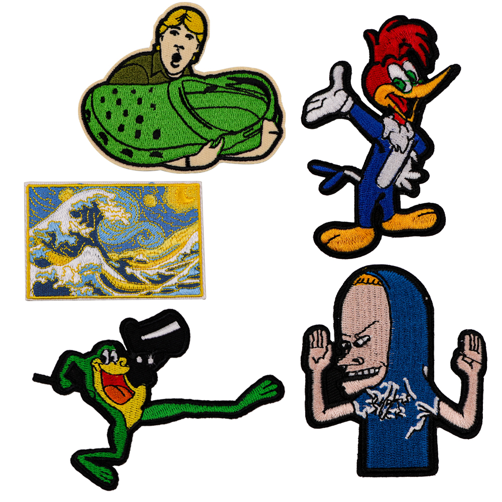 Gestickter magischer Aufnäher für Kleidung, T-Shirt, Tasche, Cartoon-Specht, Nähen, Applikation, Stoff, Bekleidungszubehör