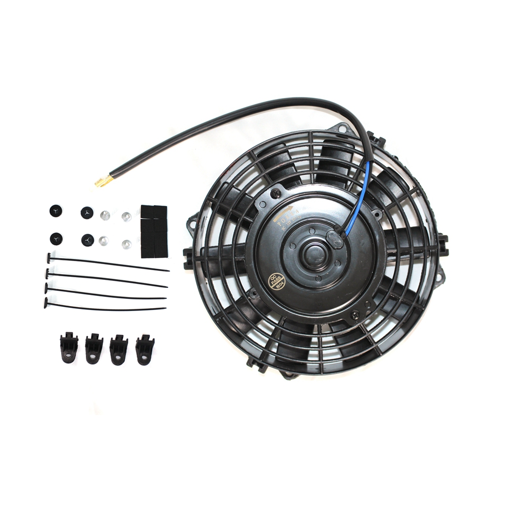 Kipas elektronik pendingin AC mobil, kipas kondensor 8,9,10,12,14 inci, 80W 12v/24V