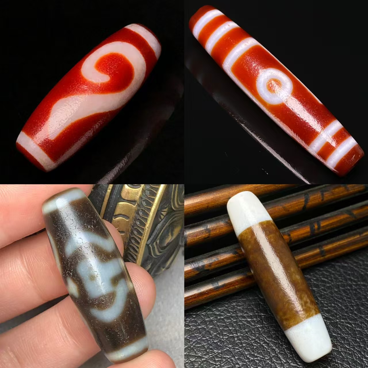 ทิเบต dzi reflux เก่าวัสดุน้ํามัน pulp bloodshot อุปกรณ์เสริมสร้อยคอจี้คอลเลกชันคุณภาพสูง vintage