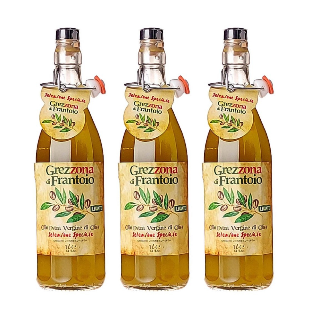 Grezzona di Frantoio - Oliwa z Oliwek 3x1L, Autentyczny Włoski Smak, Tradycyjne Tłoczenie na Zimno, Śródziemnomorskie Arcydzieło