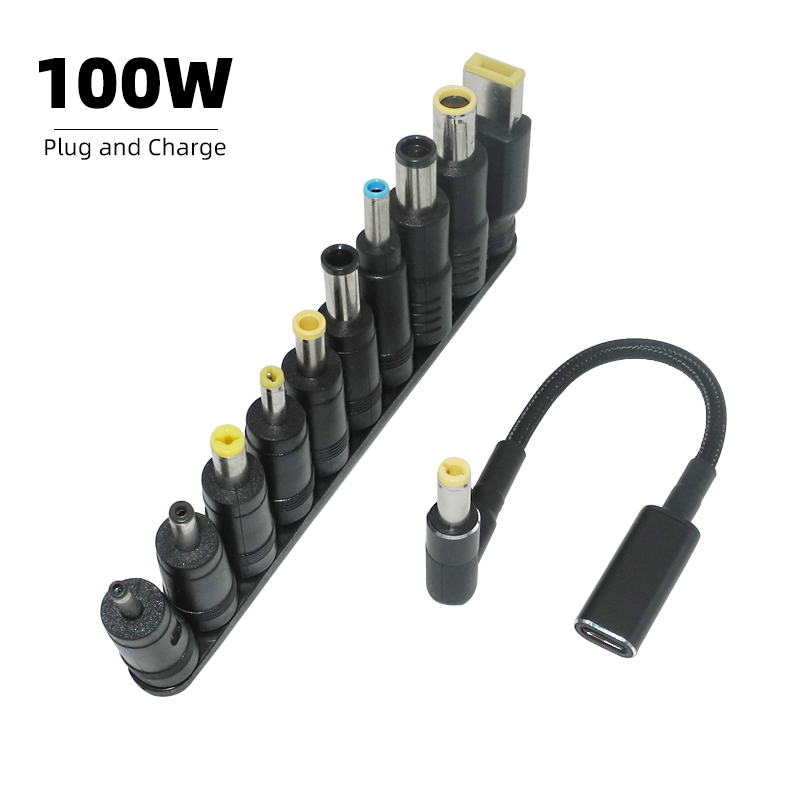 100W Typ C do uniwersalnego złącza adaptera do notebooka Dc Jack Usb C Kabel do ładowania laptopa Ładowarka do laptopa 10szt Złącze