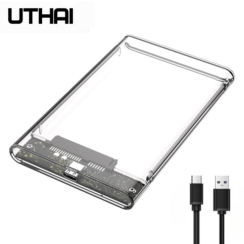 UTHAI TM05 Type-C Прозрачная коробка HDD Корпус 3,1 Ноутбук 2,5-дюймовый SSD Твердотельный механический мобильный жесткий диск USB3.1