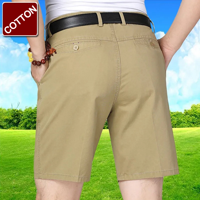 Bawełniane spodenki codzienne męskie letnie spodnie na kolana oddychające klasyczne bermudy ubrania na zewnątrz czarne męskie krótkie spodnie