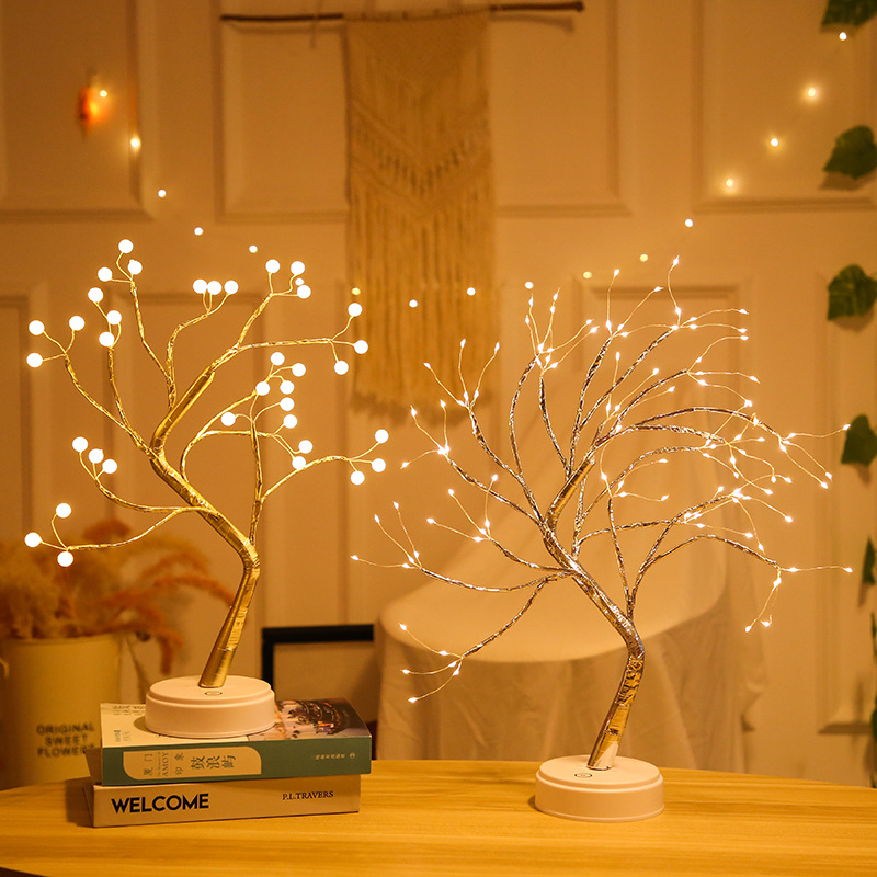Luces LED de árbol de luciérnaga de Navidad, cubiertas con estrellas, regalo de cumpleaños decorativo, 1 ud.