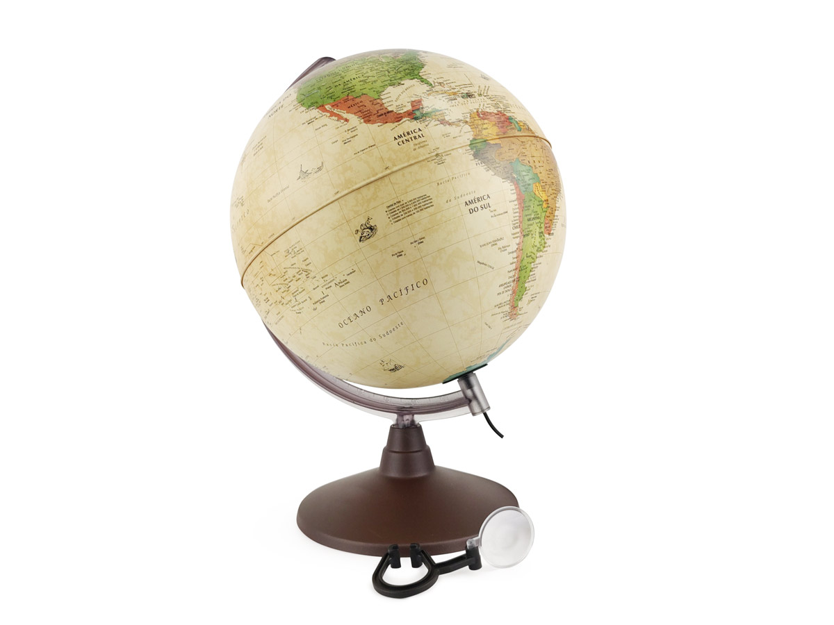 Ground Globe Decorative Geographical Marco Polo C/LED Illuminated Plastic Base Lupa Tecnodidattica