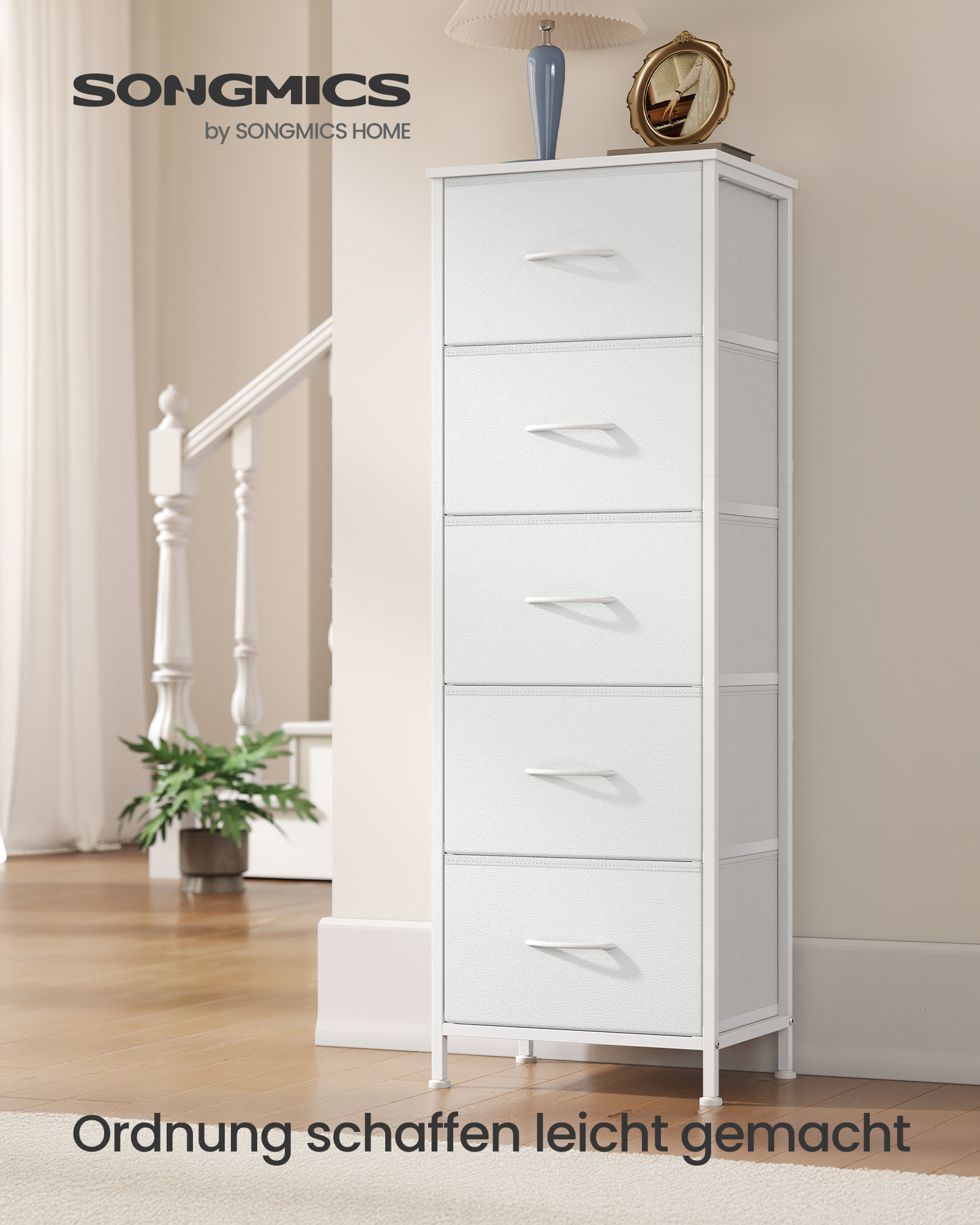 Kommode Schrank Aufbewahrungsschrank, Stahl, MDF, Vliesstoff, für Schlafzimmer