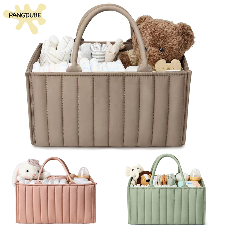 PANGDUBE Ins สไตล์ผ้าอ้อมเด็ก Organizer กระเป๋าผ้าอ้อมสําหรับ Baby Essentials ผ้าอ้อม Stackers & Caddies Baby Organizer Storage