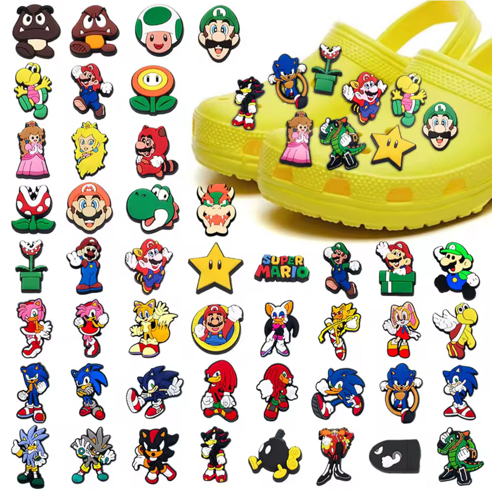 20-27 Pièces Breloques de chaussures de la série de jeux populaires, décorations et accessoires pour sandales et sabots à motifs de dessins animés, pour cadeaux d'amis et de fêtes