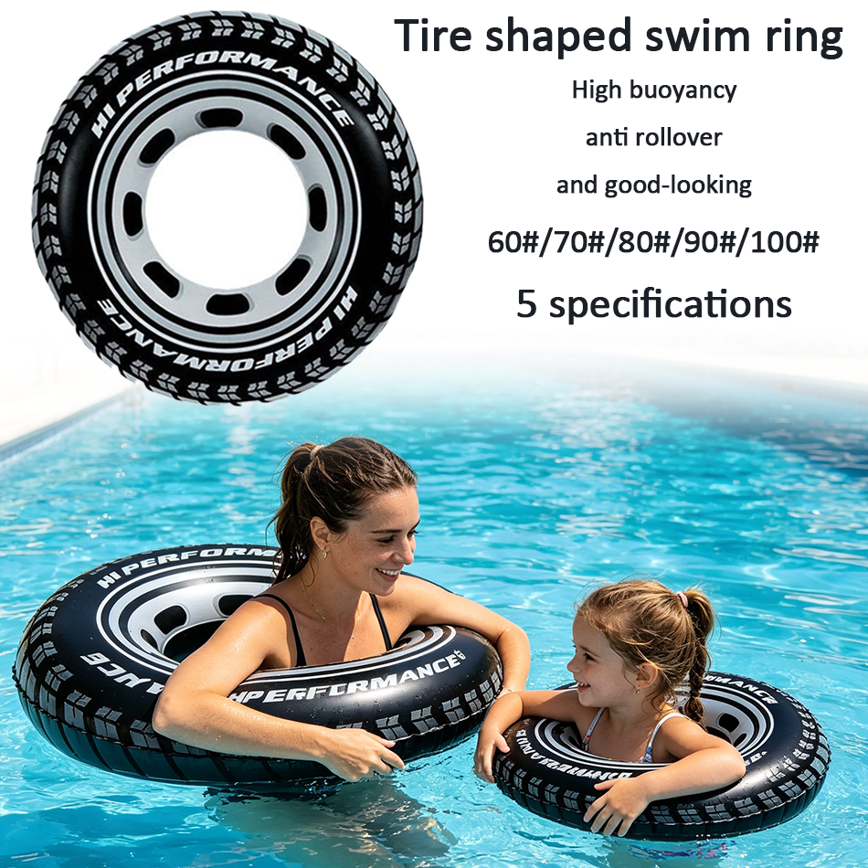 Anillos Flotantes para Piscina, Diseño de Neumático, Anillo Inflable a Prueba de Fugas, Colchones de Aire para Piscina, Accesorios para Piscina