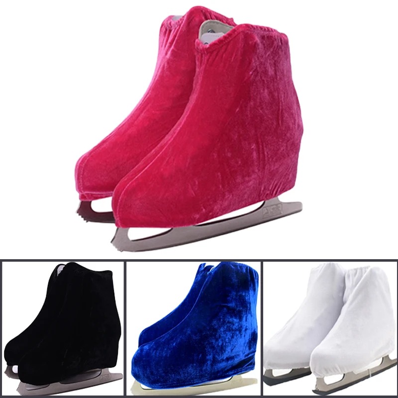 1 par de zapatos de patinaje sobre hielo, cubierta facial de terciopelo para patines, Protector antisuciedad, franela para zapatos de patinaje artístico S M L