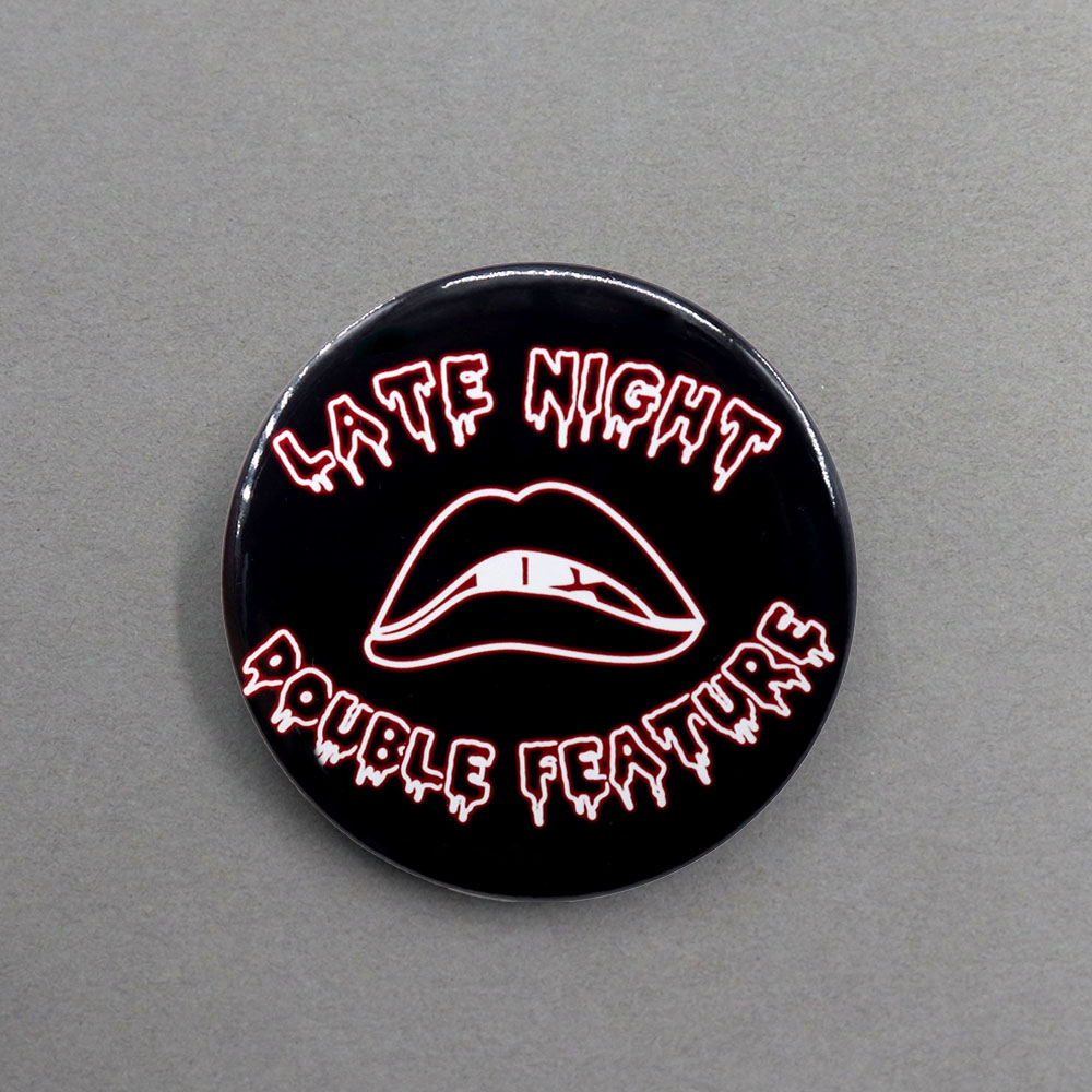 The Rockys Horror Picture Show Late Night Double Feature Badge Pinback 70s 80s, película de terror, joyería