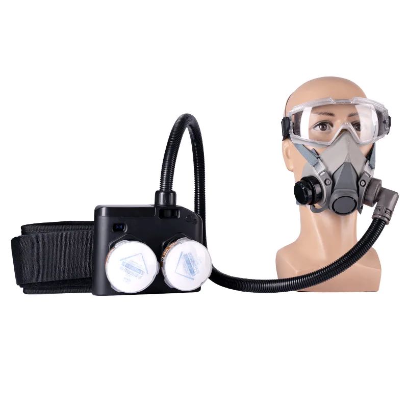 6200 Dust Gas Mask Electric Powered Air Purifying Chemical Respirator Dual Filters Work Safety For Industrial Painting Spraying