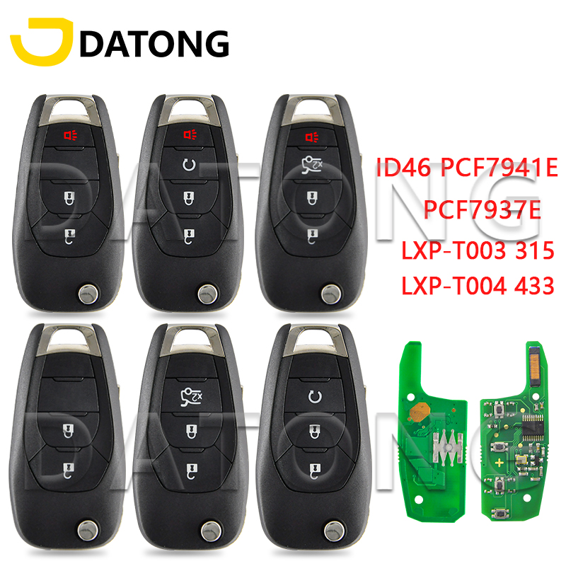 Datong World Zdalny kluczyk samochodowy do Chevrolet Cruze XL7 XL8 Trailblazer Onix Tracker Colorado RS ID46 PCF7937/7941E 315 433 MHz Flip