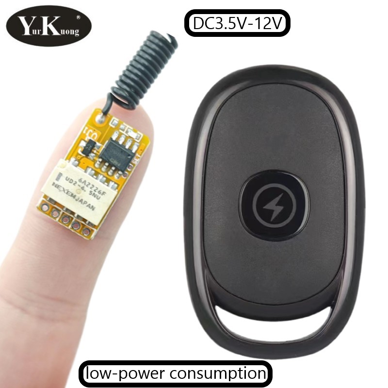 Bouton poussoir Mini relais Contact RF commutateurs sans fil 3.7v4.2v5v6v7.4v9v12v 433 maison intelligente micro minuscule RF commutateurs à distance momentanés
