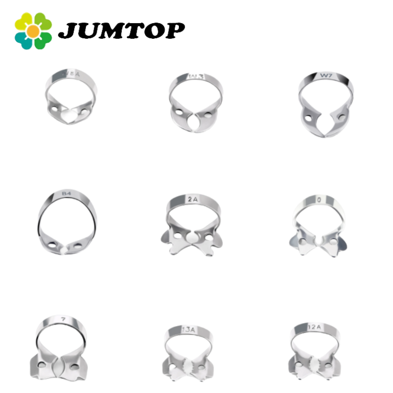 JUMTOP Dental Rubber Dam Clamps Endodontyczne klipsy barierowe ze stali nierdzewnej Instrumenty stomatologiczne