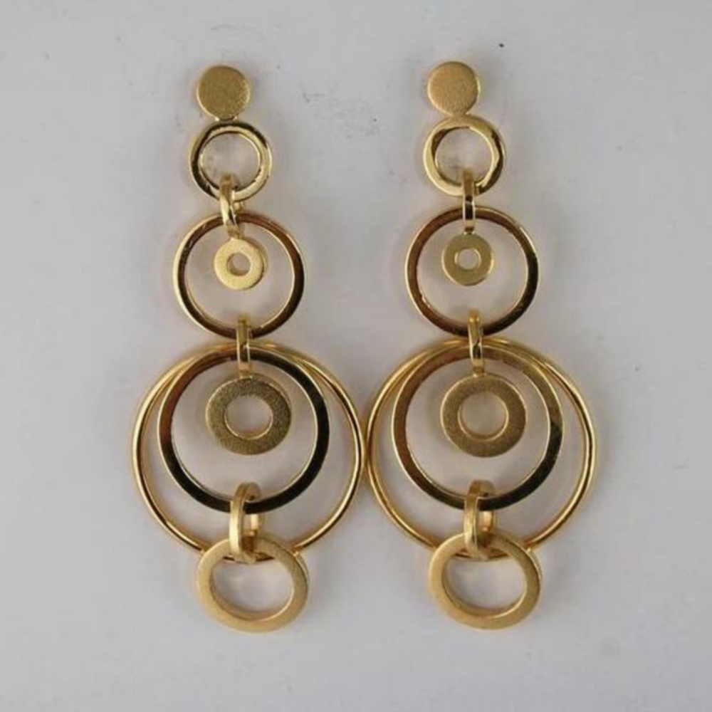  New Geometric Gold Color Hoops Hollow  Earrings For Women Fashion Jewelry