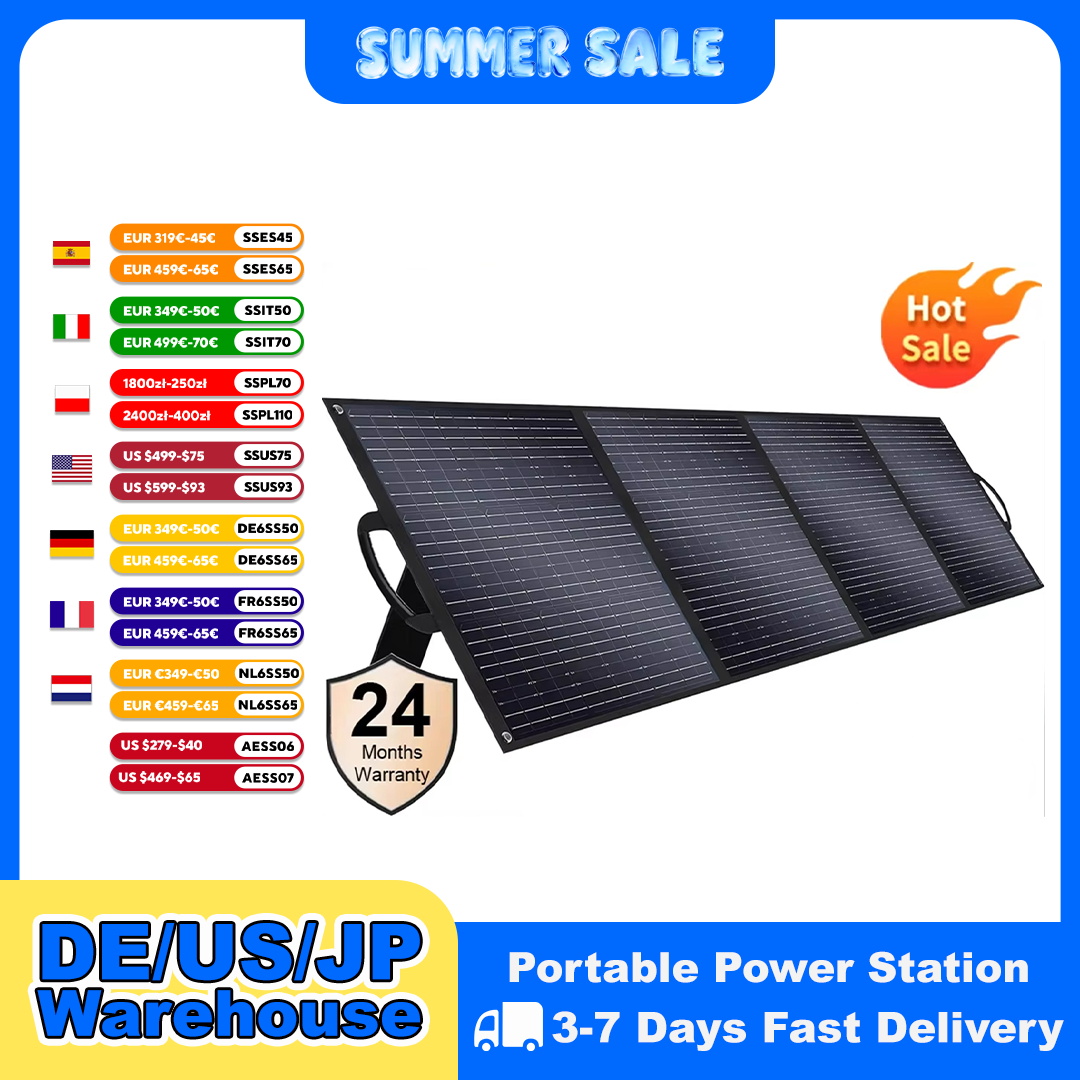 SOLARPLAY 200W 18V Solar Panel Kit Foldable Solar Panel Outdoor Rechargeable Solar Charger For Portable Camping Power Station