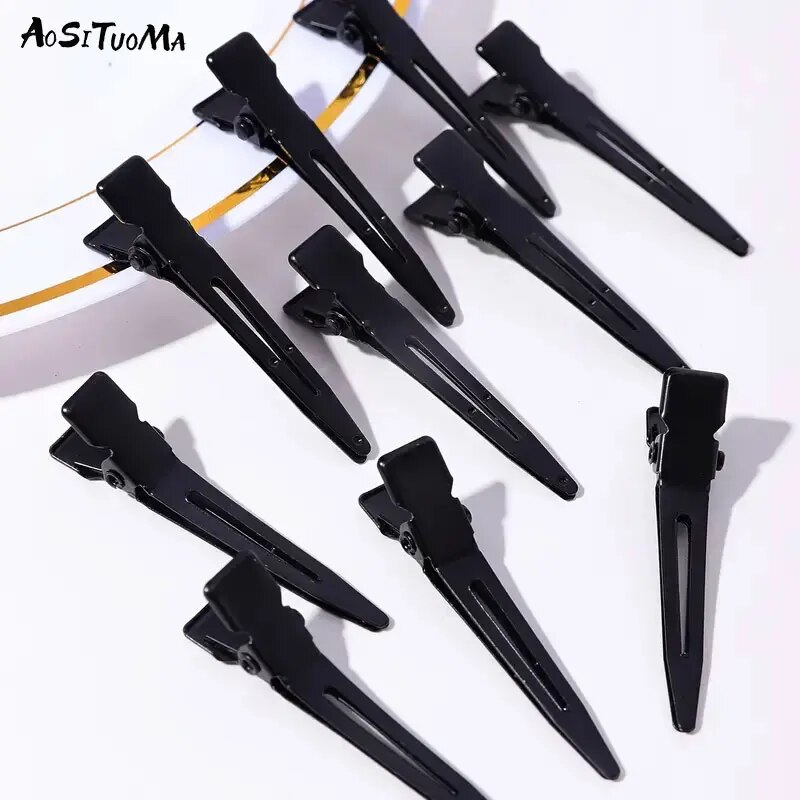 10 pçs preto duckbill grampos de cabelo antiderrapante jacaré grampos de cabelo barbeiro estilo morrendo acessórios para o cabelo