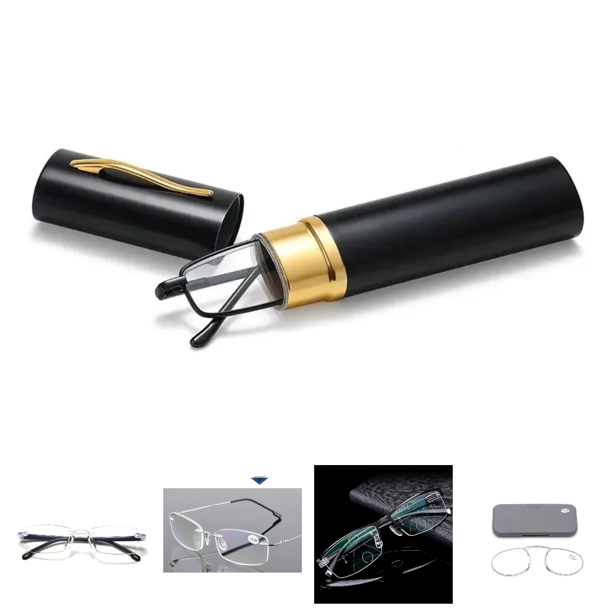 Óculos de leitura anti-luz azul da moda, mini porta-canetas portátil, moda de alta definição, óculos de leitura ultraleves para ambos