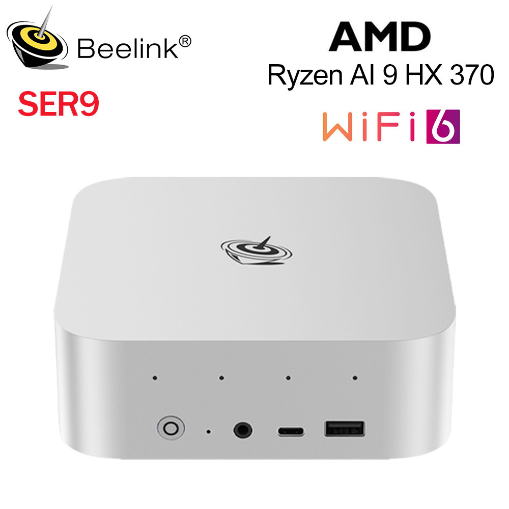 Beelink SER9 AMD Ryzen AI 9 HX370 Leistungsstarker KI-PC 32G DDR5 1T NVME Mini-Gaming-PC PCIe4.0 SSD Desktop-Computer VS SER8 AMD 8845HS