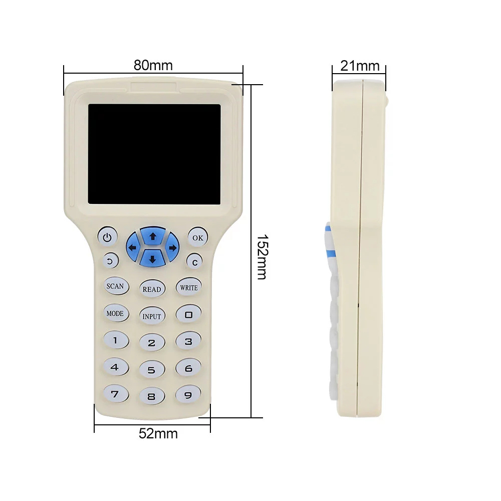 Lector de tarjetas inteligentes NFC, duplicador de escritura, 125K, 13,56 MHz, copiadora RFID, programador USB Fob, copia, duplicador de clave encriptada, 10 frecuencias