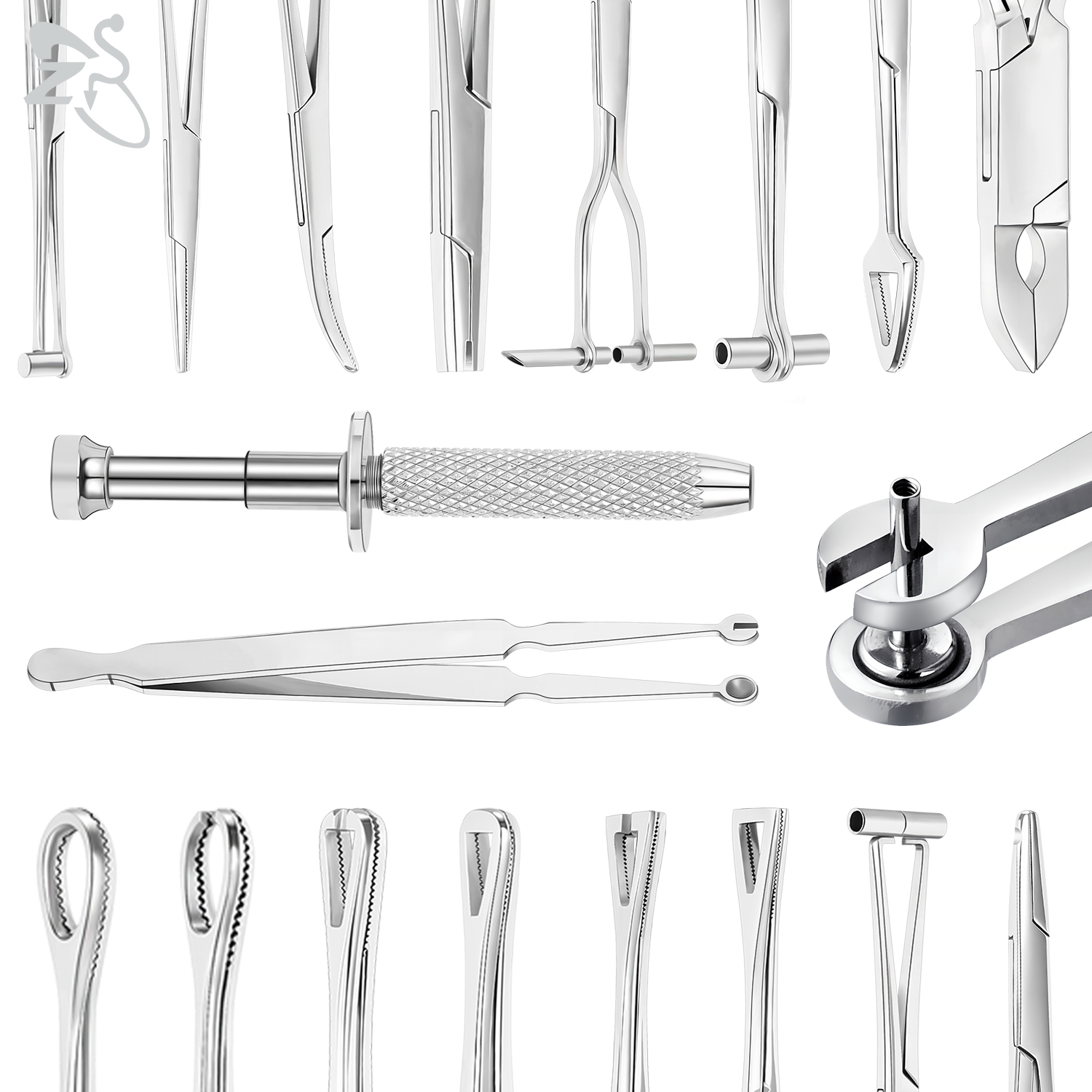 ZS 1PC สแตนเลสสตีลเจาะ CLAMP Slotted Locking FORCE เปิดเจาะ Plier เครื่องมือสําหรับหู Lip Belly Navel ลิ้นเจาะ