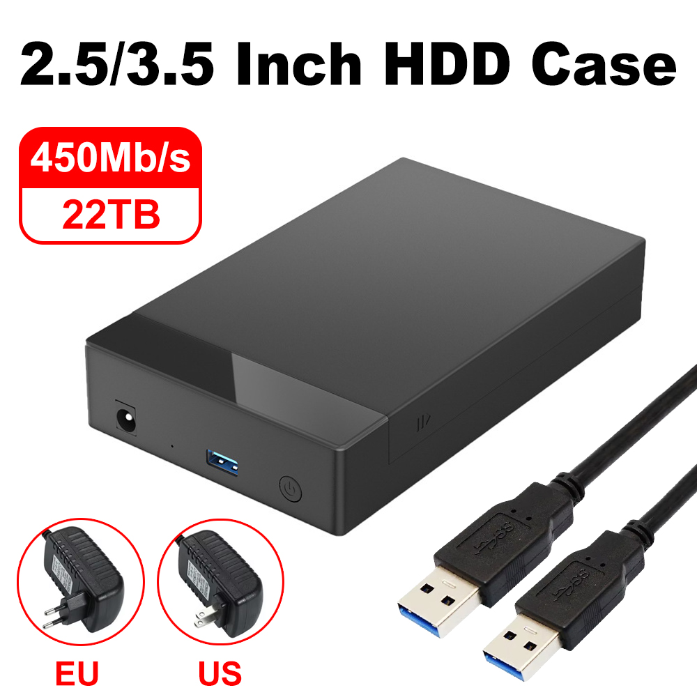 Корпус для жесткого диска 3,5 дюйма, адаптер SATA-USB 3.0, корпус для внешнего жесткого диска 2,5 дюйма, 3,5 дюйма, твердотельный накопитель, 450 Мбит/с, 22 ТБ, чехол для ПК Lapop