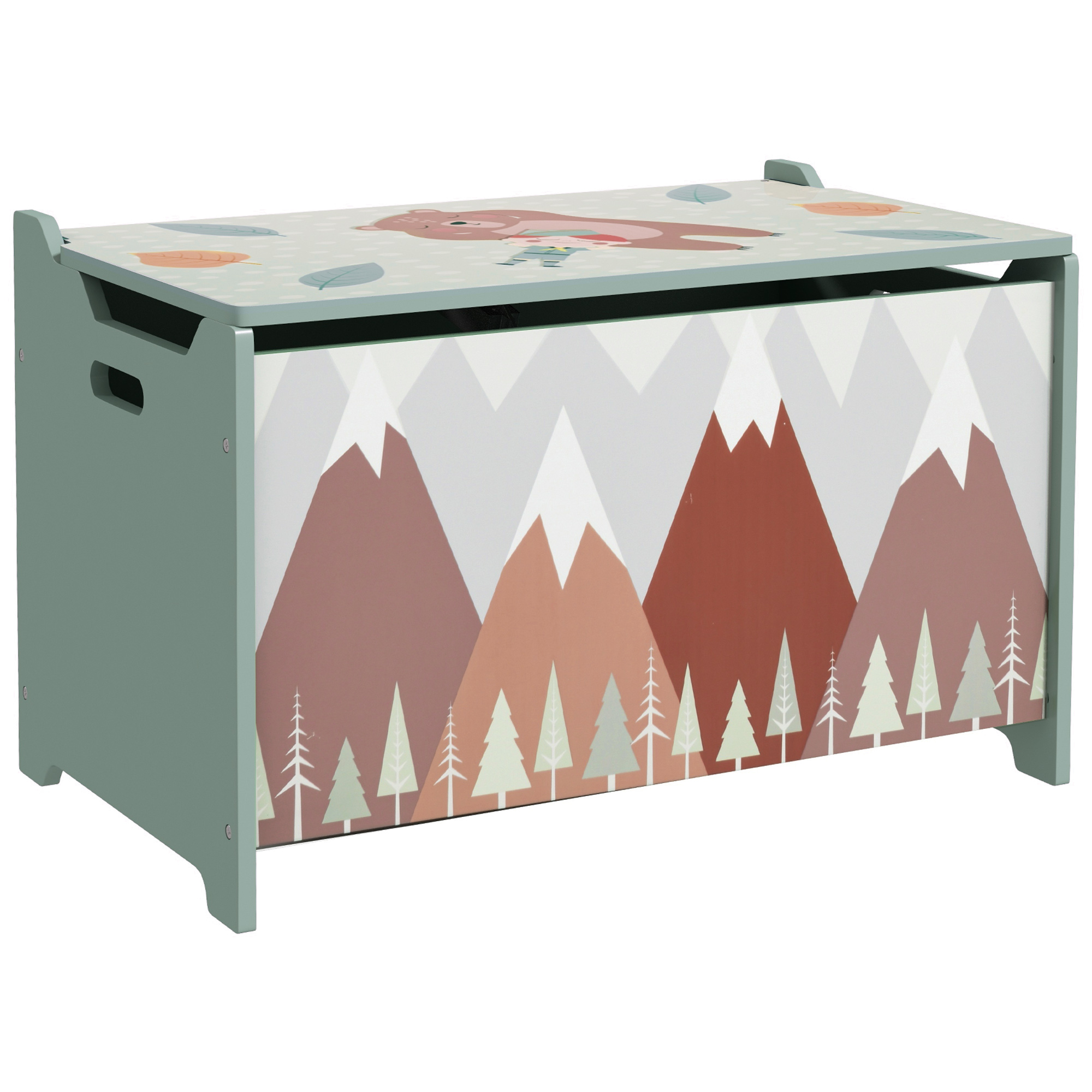 Zonekiz Berenprint Opbergdozen Voor Kinderen 60X37X39 Cm Groen
