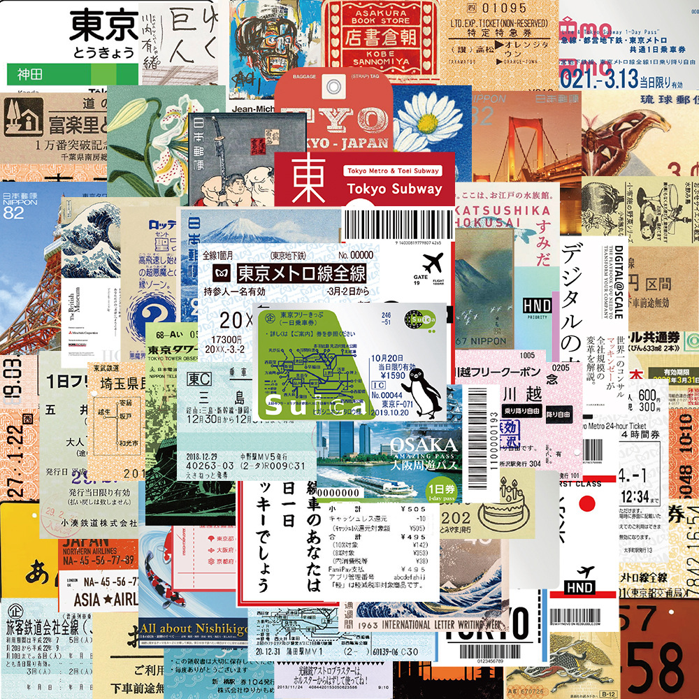 สติกเกอร์ลาย INS 60 ชิ้น สไตล์ญี่ปุ่น สำหรับติดโปสการ์ด ตั๋วเครื่องบิน อุปกรณ์เครื่องเขียน ไดอารี่การเดินทาง กระเป๋าเดินทาง หมวกกันน็อค กันน้ำ