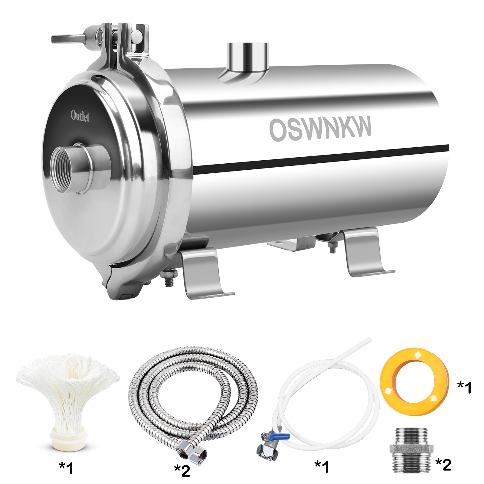 Large flow PVDF whole house ultrafiltration water purifier 0.01um pre-filter SUS304  service life 5 years