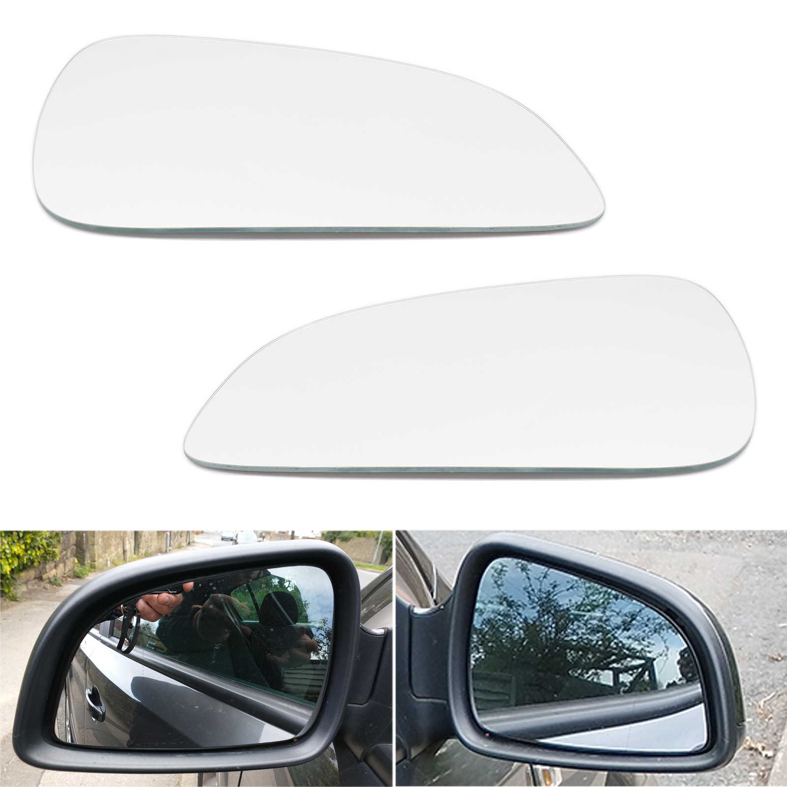Lewe prawe lusterko boczne szklane na wypukłym szerokokątnym samoprzylepnym lusterku wstecznym do Opla Vauxhalla Astra H 2009-2011