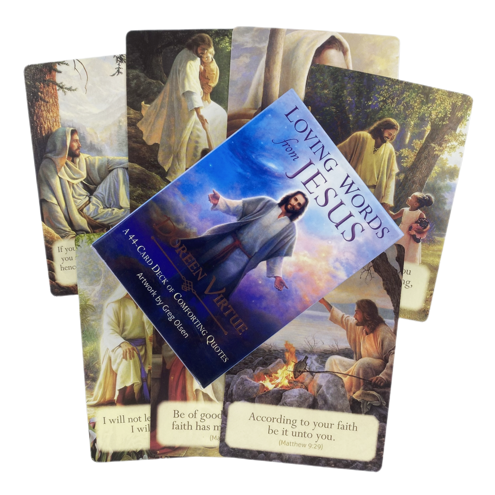 Cartes Oracle avec mots aimants de jésus, A 44 Tarot, visite anglaise, jeu de Divination, Borad, 10.4x7.3cm