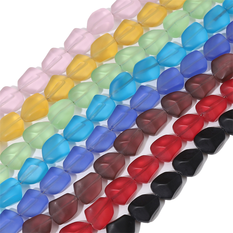 10/40 stuks 12x15mm Frosted Jelly Vormige Kralen Onregelmatige Matte Glazen Kraal Losse Kraal Diy Sieraden Maken Armband ketting
