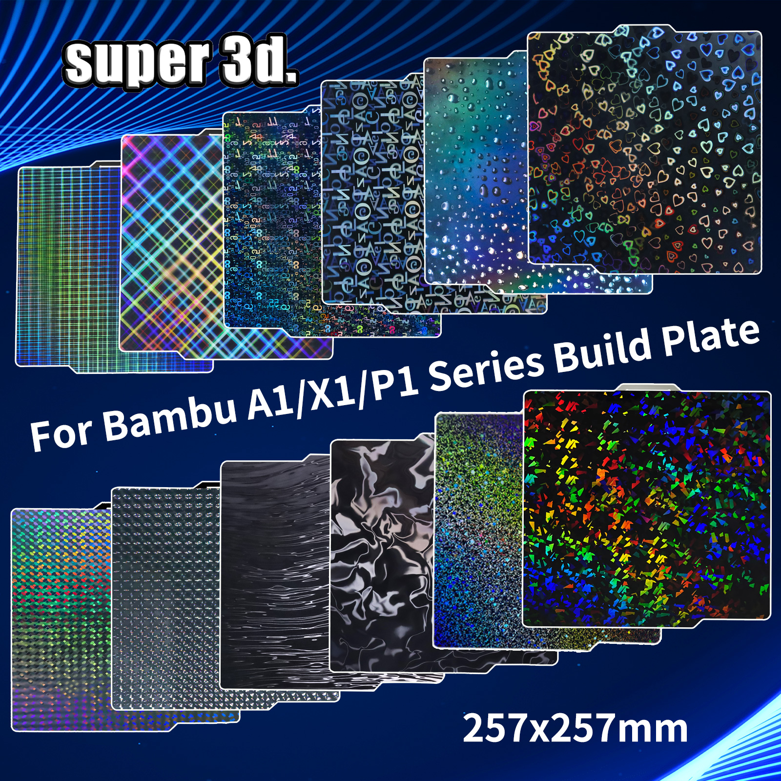 Placa de construcción Bambulab, hoja de acero con resorte 257x257, hoja de Pei Peo H1H Pey Bambulabs, placa de construcción A1 X1C P1S, impresora 3d, laboratorio de bambú