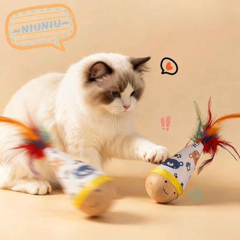 Juguete Interactivo Portátil para Gatos con Plumas de Colores, Resistente al Desgaste, para Mascotas de Interior