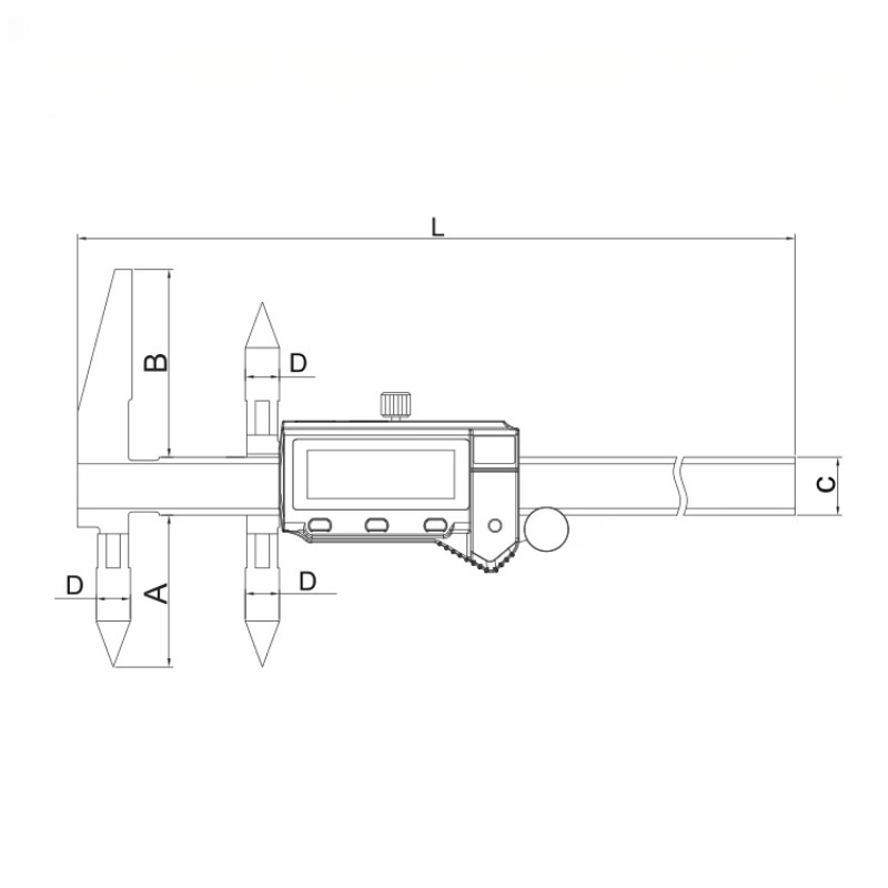 Dasqua 5-300mm 0.01 Resolution Digital Certerline Apothem Caliper 10-500 Digimatic Center Distance Caliper  Measuring Tool