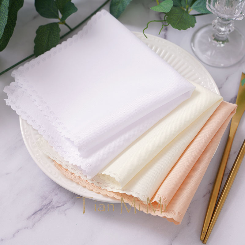 10 Uds. Servilletas de tela de lino y poliéster, pañuelo para cena, pañuelo para boda, fiesta, cumpleaños, banquete, restaurante, suministros 30cm X 30cm