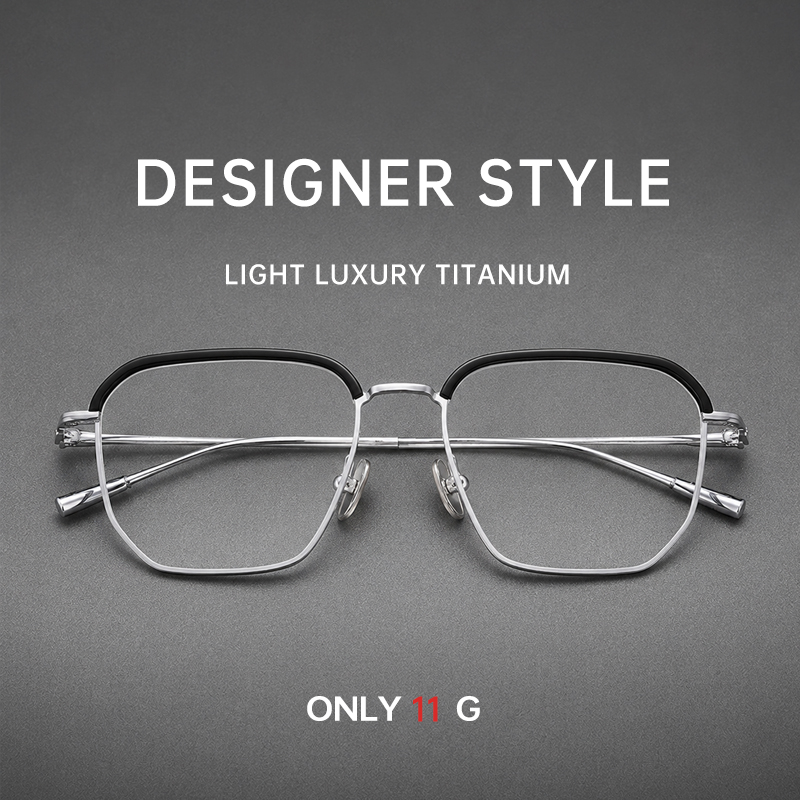 Gafas de moda retro de lujo con montura completa de titanio y gafas ópticas para miopía, hipermetropía, lectura, monturas de gafas para hombre