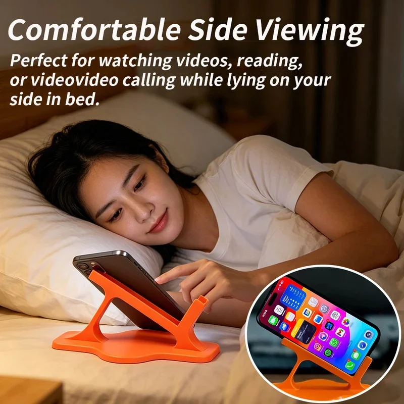 Bed Phone Holder for Side Sleeping, 360Β° Adjustable Lazy Arm Phone Mount with Anti-Slip Base, Hands-Free Overbed Stand for Watch