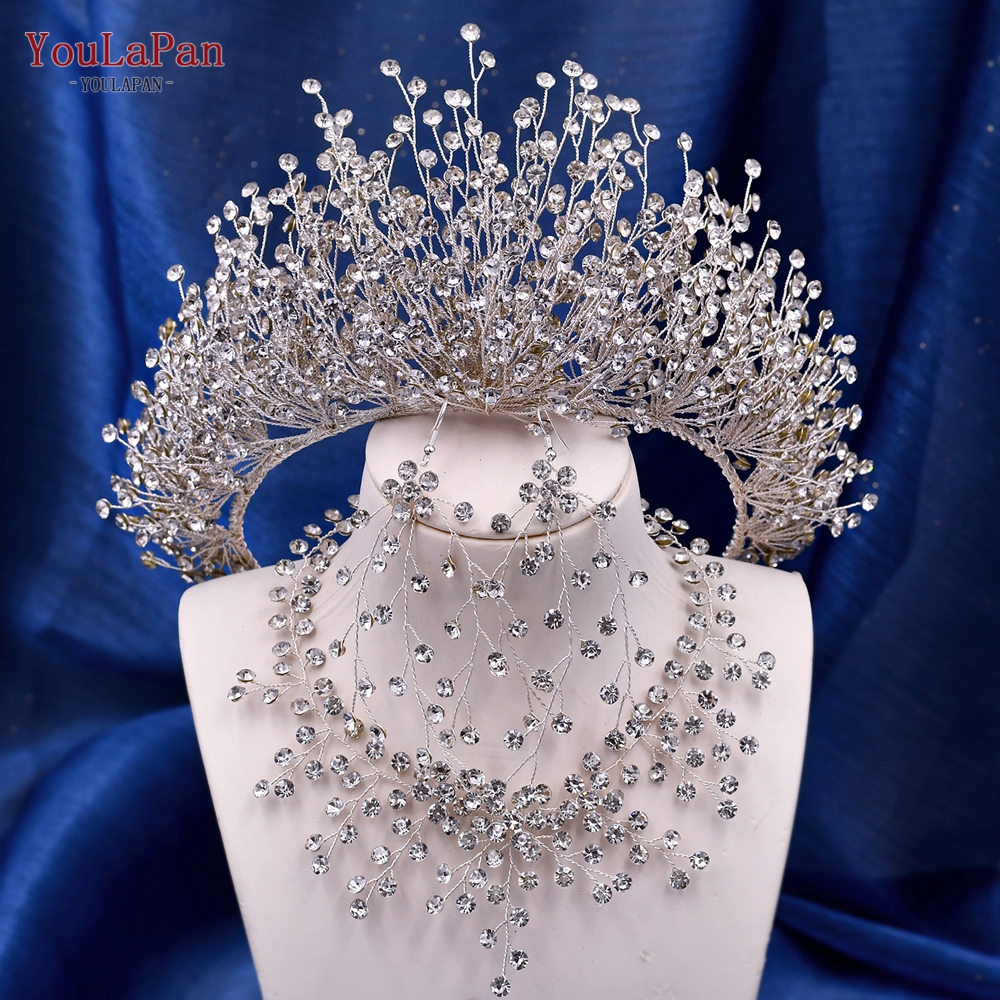 Topqueen coroa de casamento, diadema de noiva, acessórios para cabelo, casamento, tiaras, concurso, faixa de cabeça, princesa, joia de cabelo hp193p