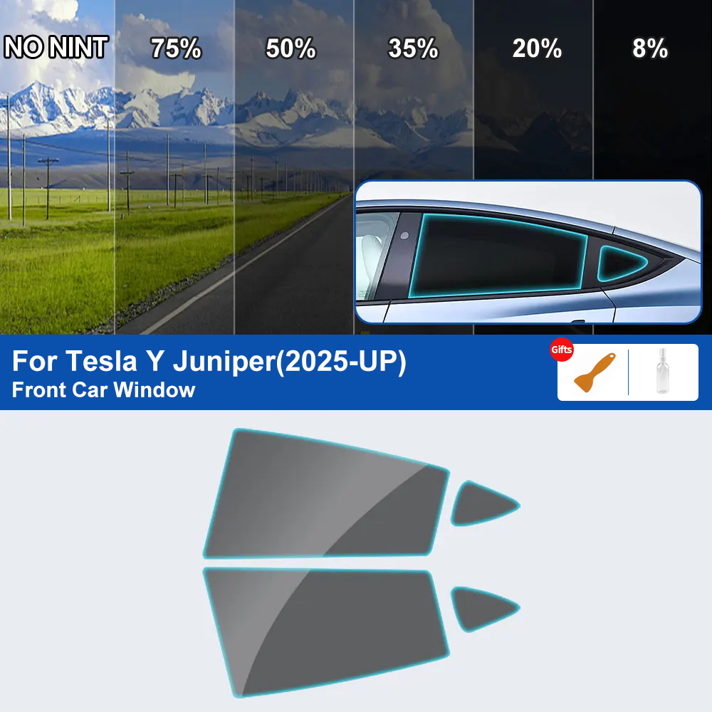 Voor Tesla Model Y 2025 2026 Juniper voorgesneden privacyfolie voor autoruiten, autostickers, zonwerende raamfolie
