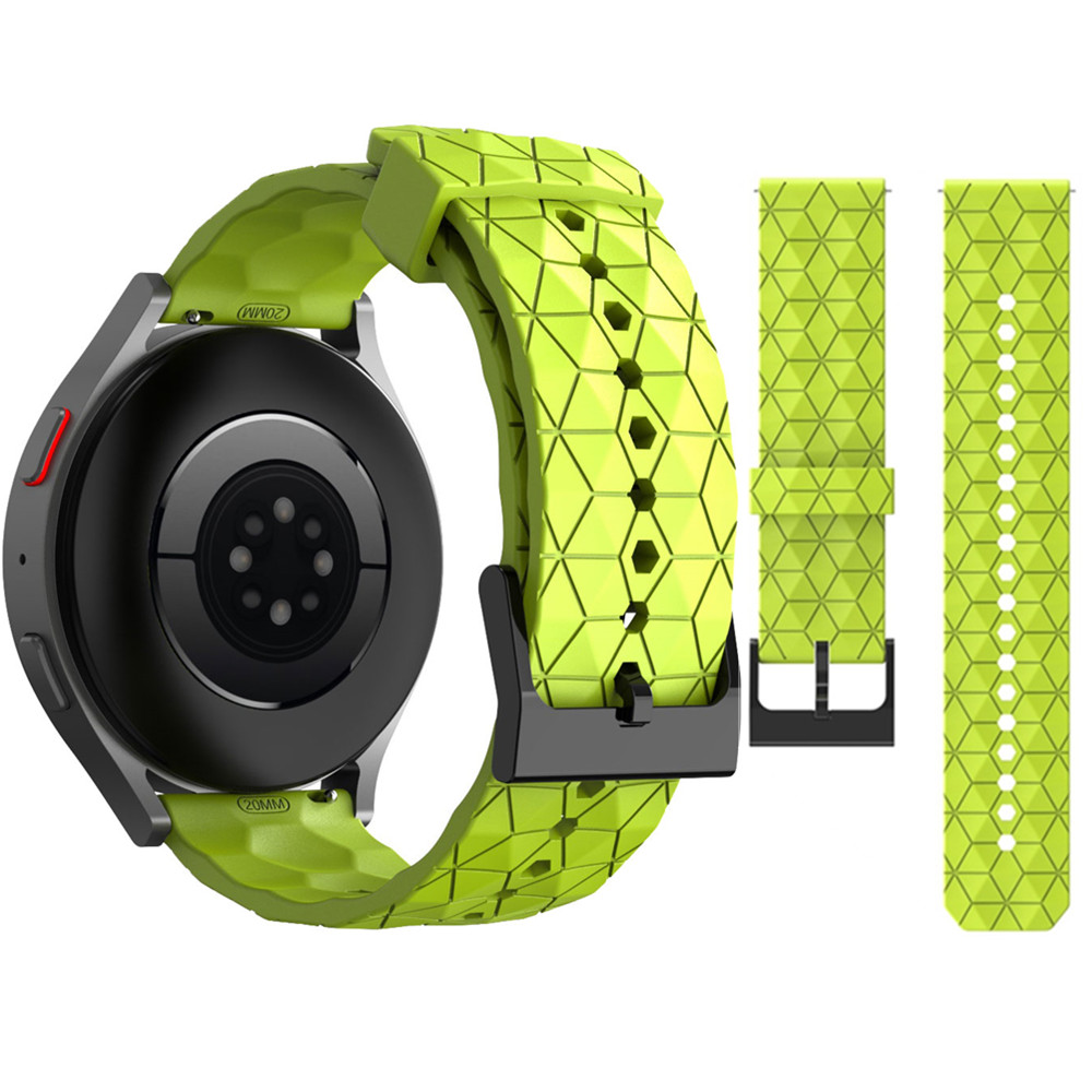 Pulseira de relógio de 20mm 22mm para samsung galaxy watch 3 41 45mm pulseira de silicone com padrão de futebol para huawei watch gt2 42mm/amazfit bip