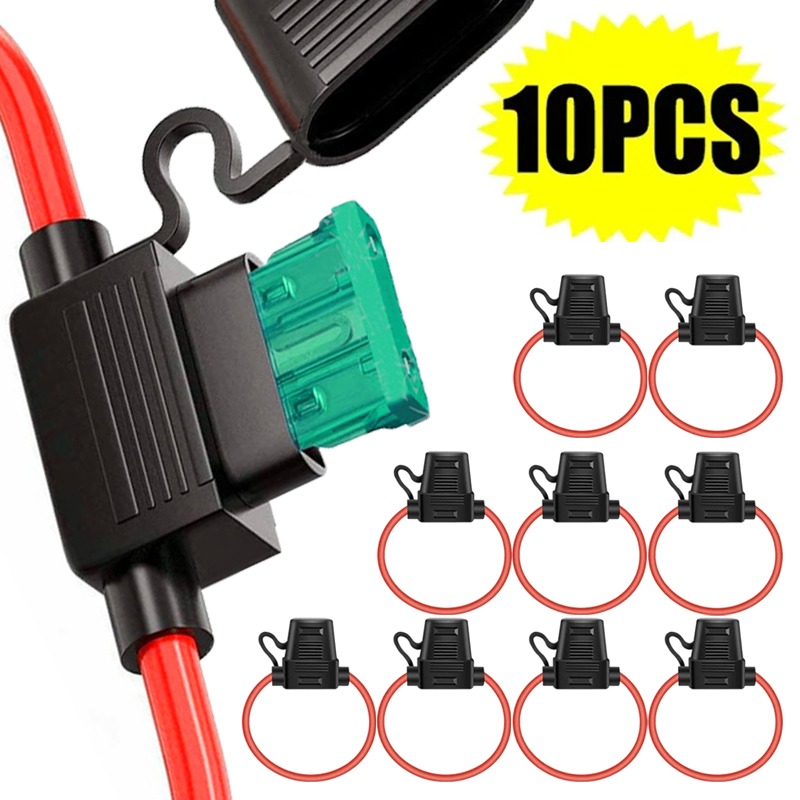 Portafusibles para coche, Mini hoja de tamaño pequeño, caja de fusibles sellada impermeable, adaptador de interruptor de corte en línea, 5/10 Uds.