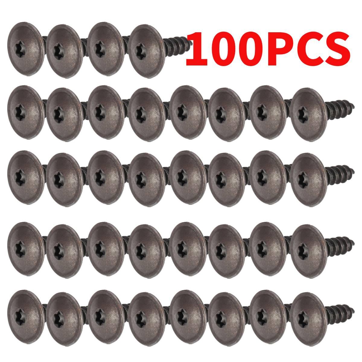 Tornillos de carrocería de coche para VW Golf, autorroscantes de Metal, remache negro, Perno de sujeción, tornillos Phillips autorroscantes cruzados, 100 piezas