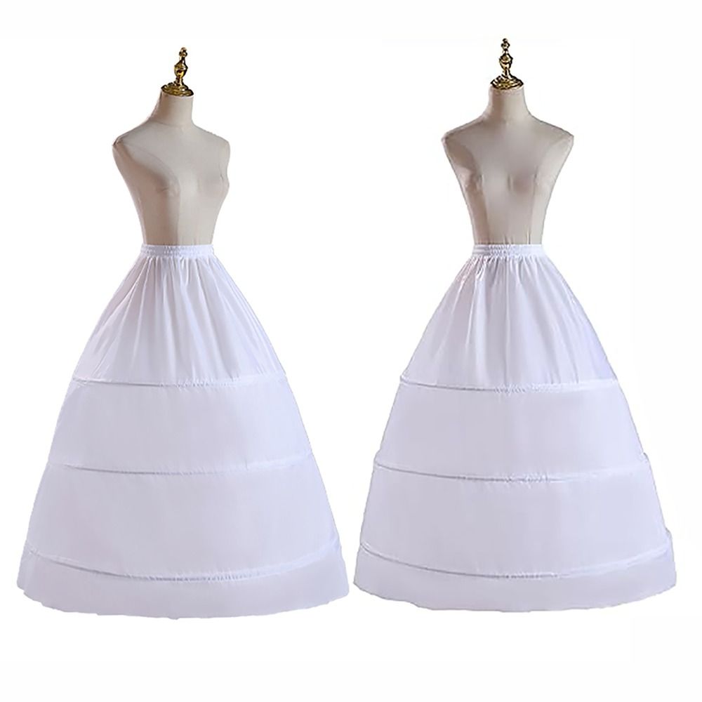 Nuevo Falda de Crinolina Blanca con 3 Aros, Anchoa Larga para Vestido de Gala, Accesorios para Vestidos de Crinolina