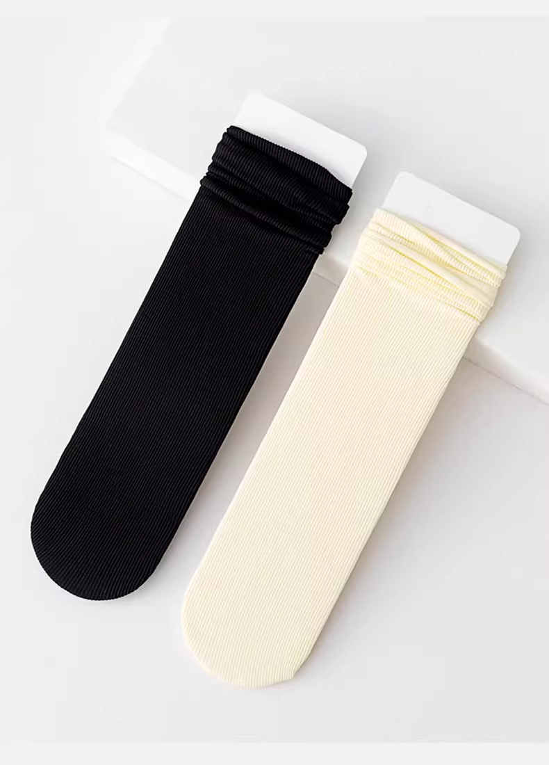 5/10 Paar Sommer Damen Crew Socken Dünne Nylon Atmungsaktive Weiche Leichte Niedliche Einfarbige Lässige Gestrickte Mittellange Socken für Frauen