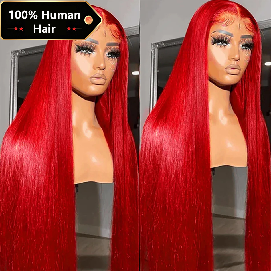 ร้อนสีแดง 13x6 HD ลูกไม้ด้านหน้าวิกผมก่อน Plucked Burgundy สีวิกผมผมมนุษย์บราซิล 13x4 ลูกไม้ด้านหน้าวิกผมสีแดง